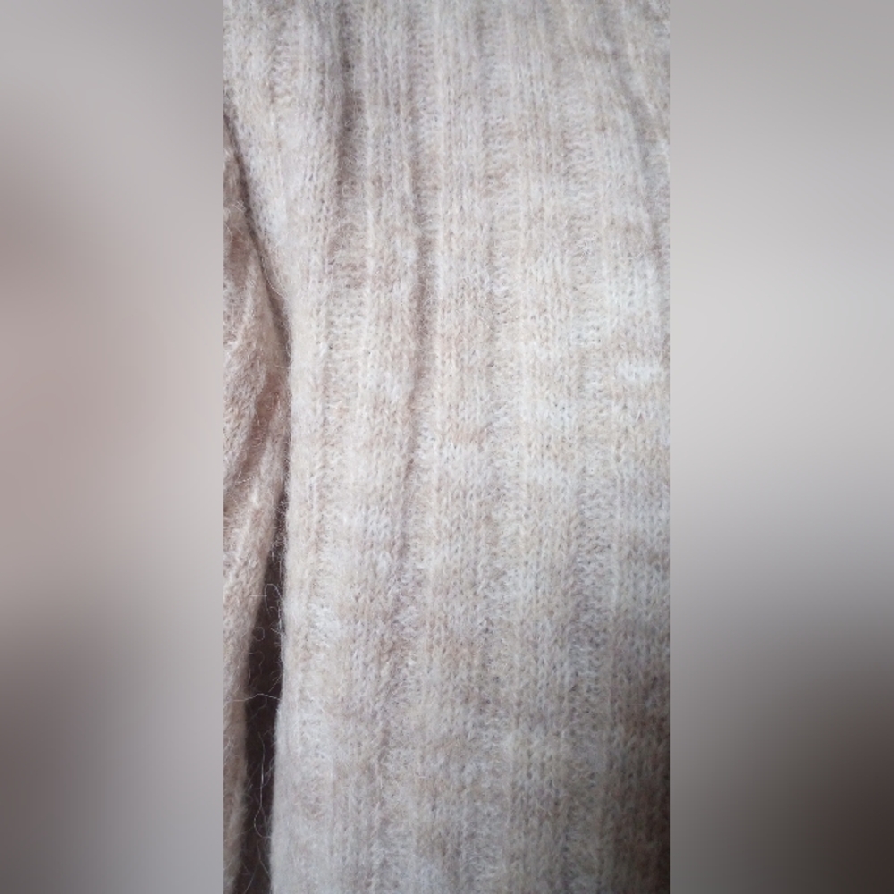 ICHI Beige Alpaca Cardigan Sweater Medium - Picture 3 of 6
